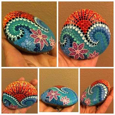 rock painting ideas sunset|rock painting dot designs.